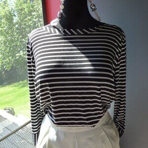 NOMADIC TRADERS GOTH ROCKABILLY PIN UP BLACK / WHITE LONG SLEEVE SHIRT XL